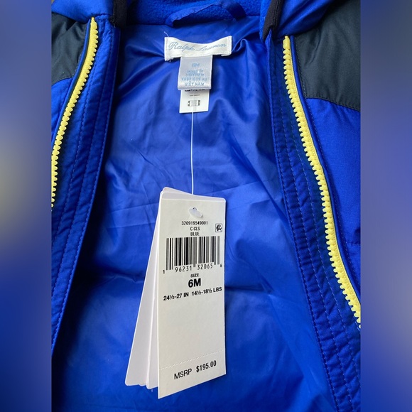 NWT POLO RALPH LAUREN BABY WATER-REPELLENT DOWN HOODED BUNTING - Picture 4 of 13